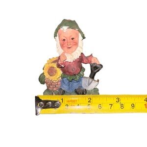 Gnome Figure Sunflower Shovel Pot 3in x 2in Kmart